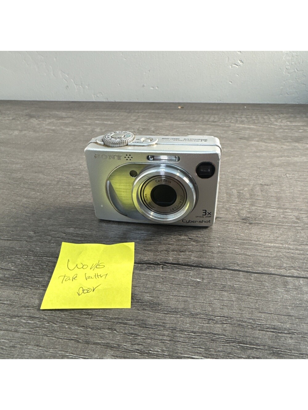 Sony Cyber-shot DSC-W1 5.1MP Digital Camera - Silver BATTERY DOOR NEEDS TAPE